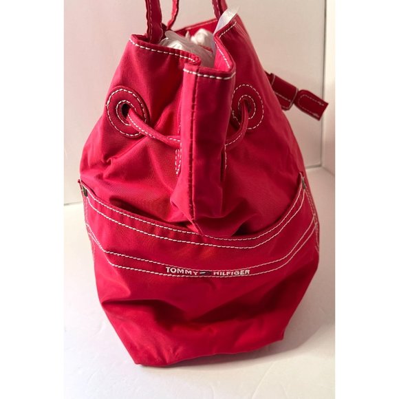 Vintage 90s Tommy Hilfiger Red Nylon Purse - Picture 5 of 8